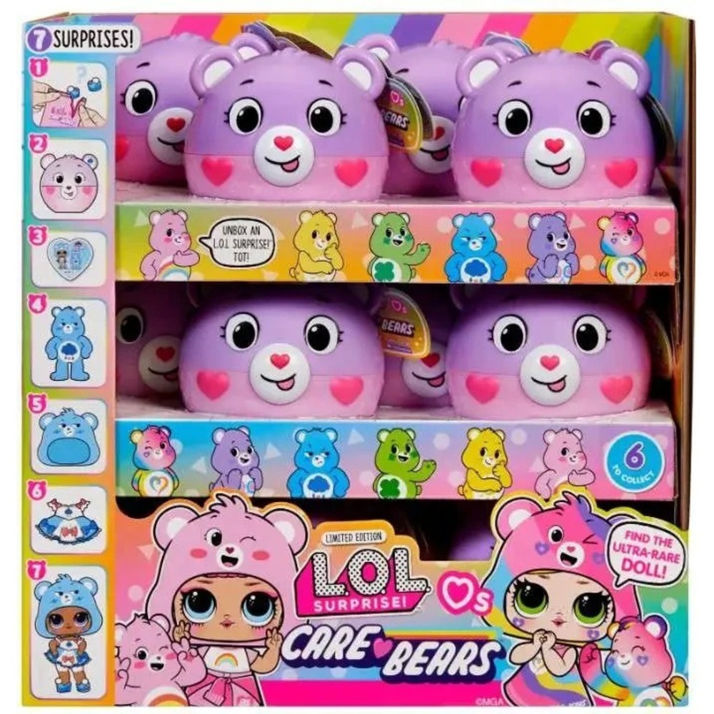LOL Surprise Loves Care Bears Dolls Display Case of 12